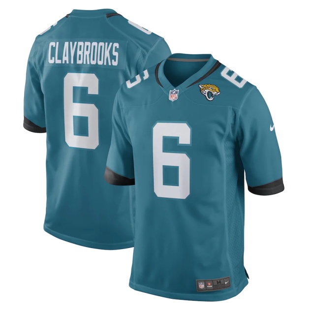 mens nike chris claybrooks teal jacksonville jaguars game player jersey